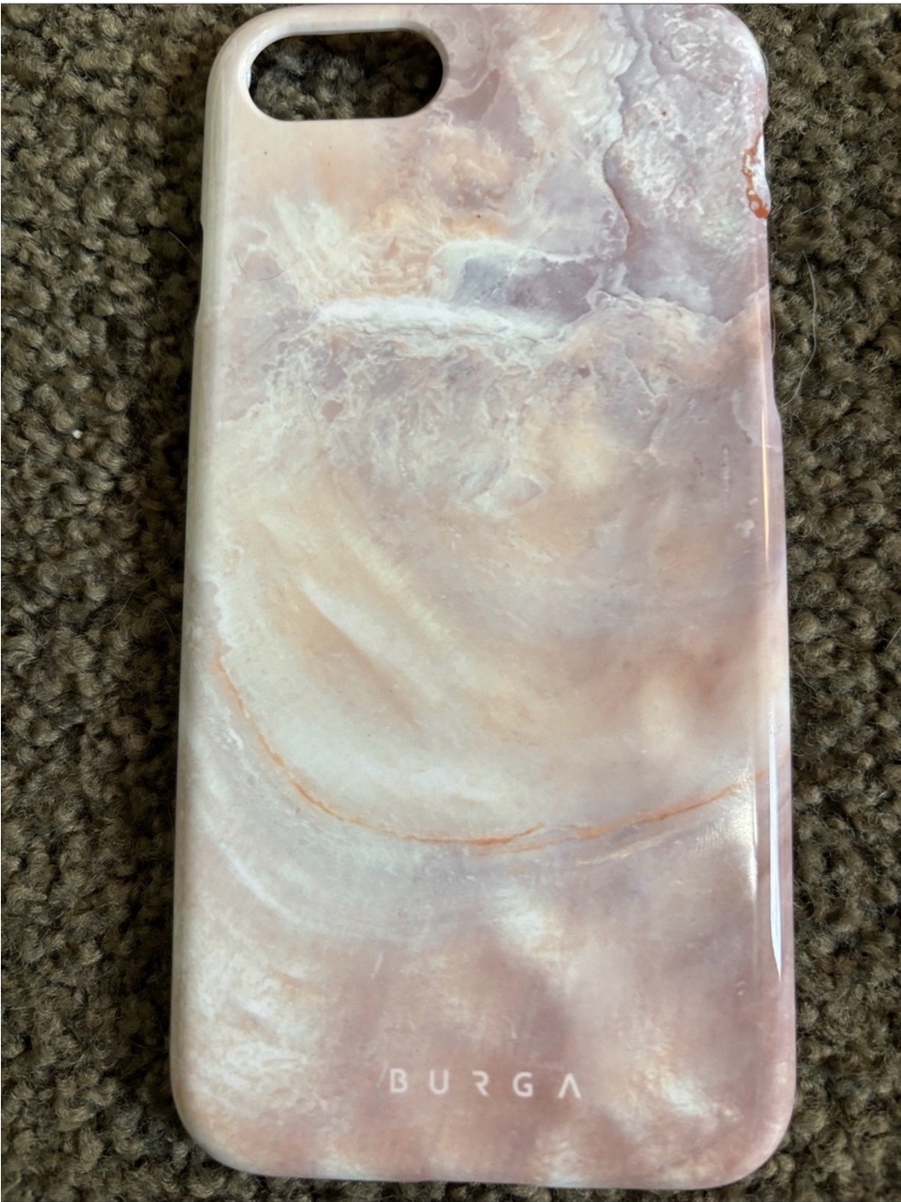 BURGA Pink Marble Phone Case - Soft Blush Protective Cover